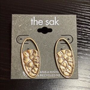The Sak Textured Gold Oval Earrings